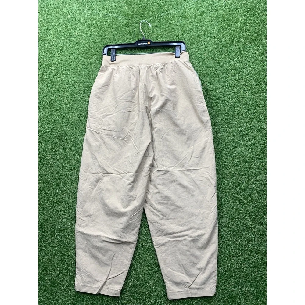 Nike Joggers Womens Medium Tan Oversized Sweatpant Trackpant Windbreaker Tech